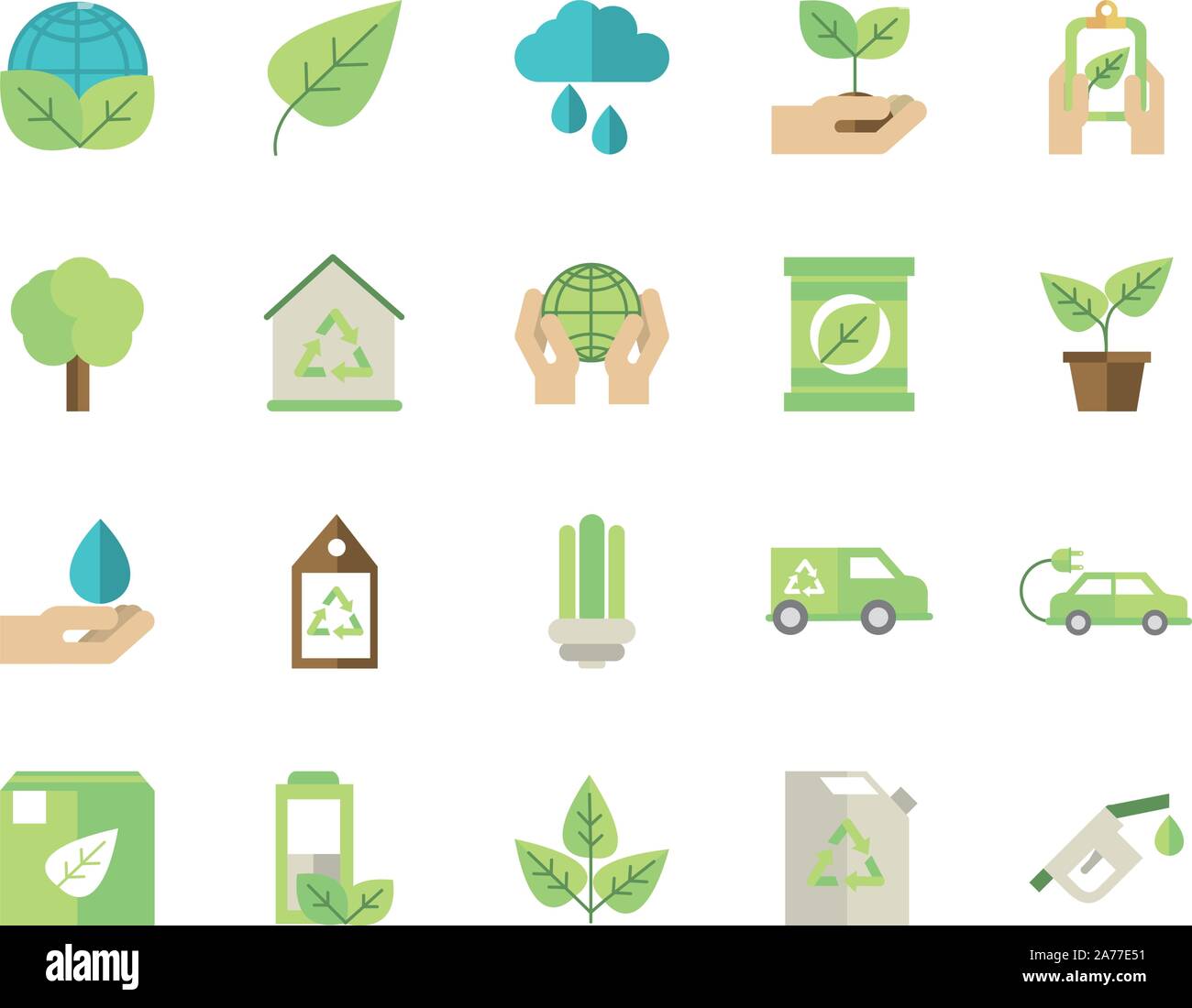 ecological green energy icons collection vector illustration Stock ...