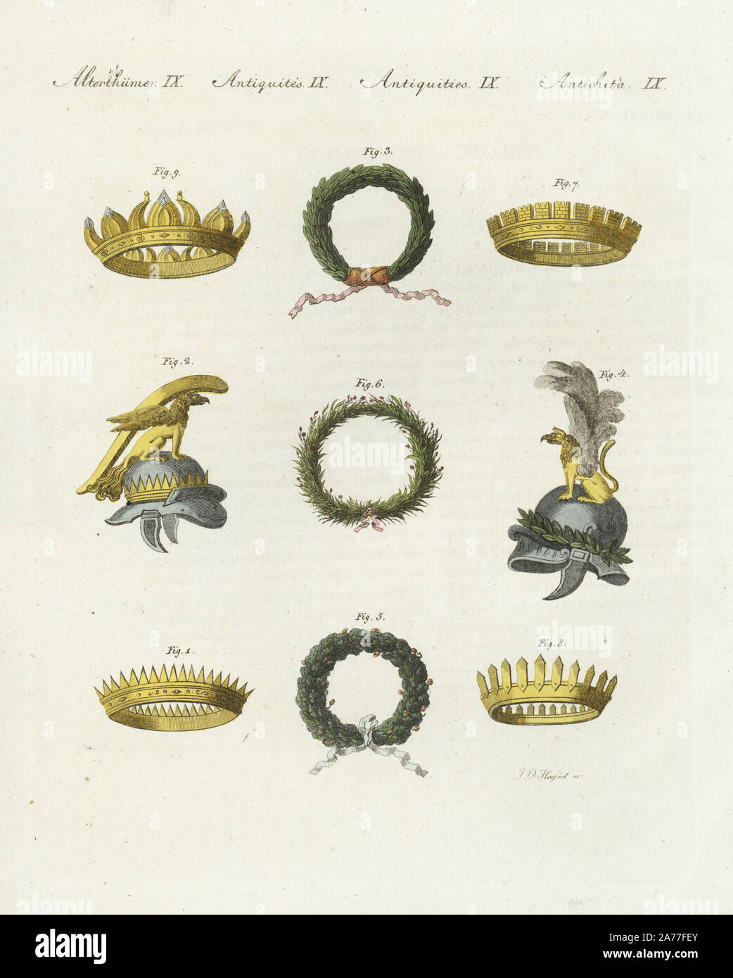Crowns of the ancients: radial crowns 1,2, laurel wreaths 3,4, civic crown  5, Obsidionalis (for generals who delivered a town under siege) 6,  crenellated Murali (for the first man to cross the