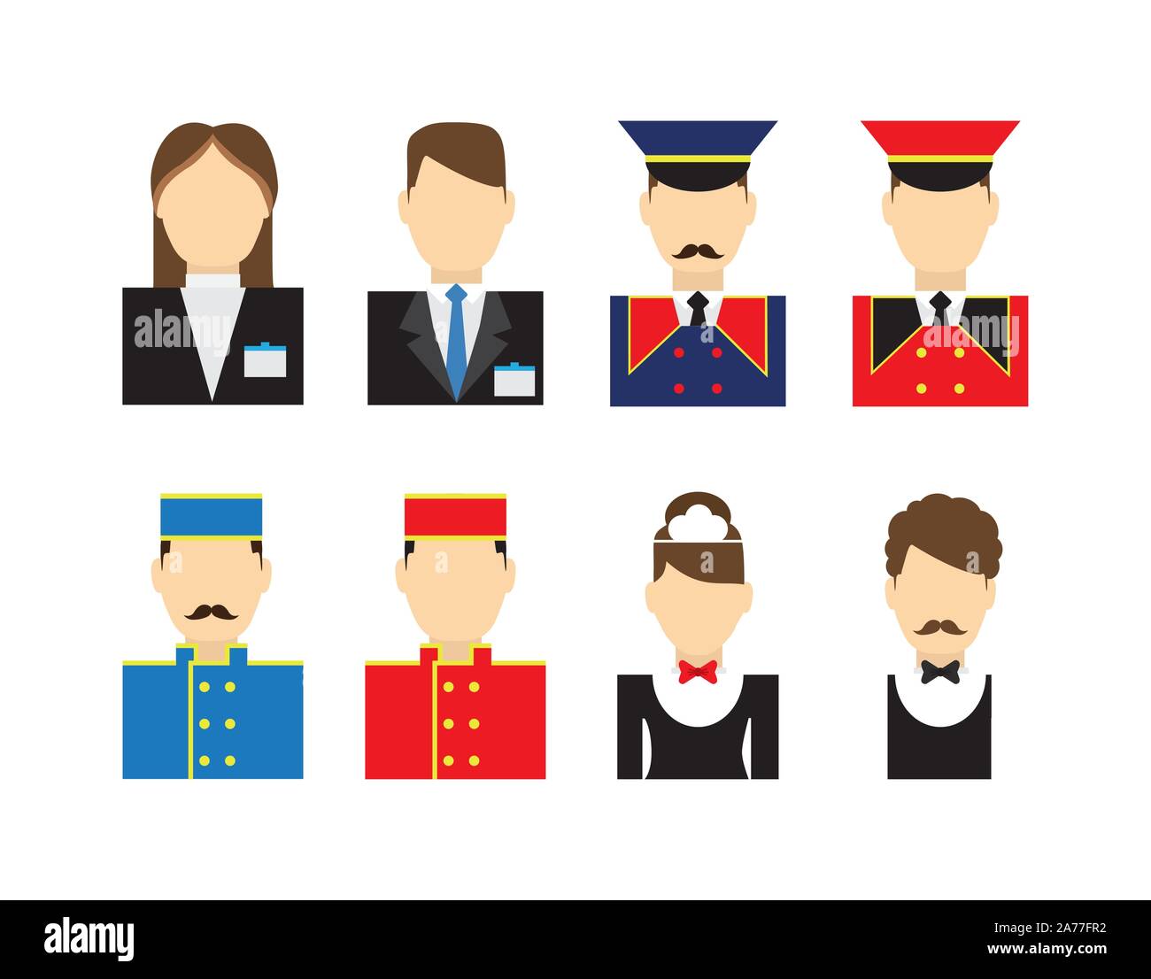 hotel jobs icon set pack, High Quality variety symbols Vector