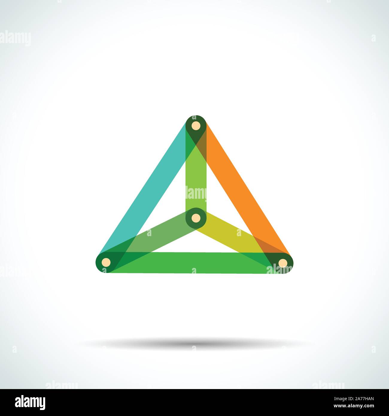 Abstract pyramid logo with intersecting transparent lines Stock Vector