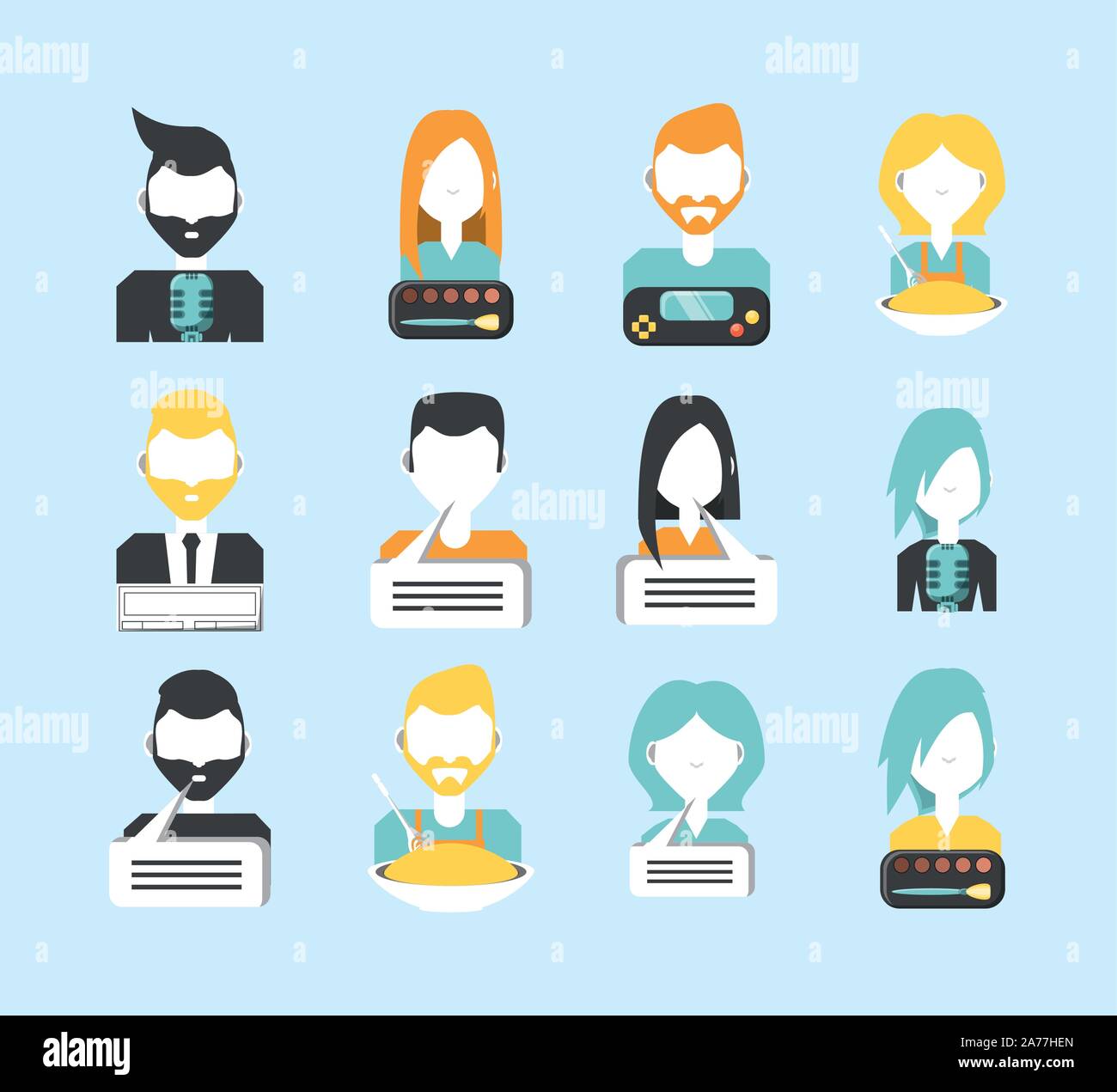 avatar icon set pack, High Quality variety symbols Vector illustration ...
