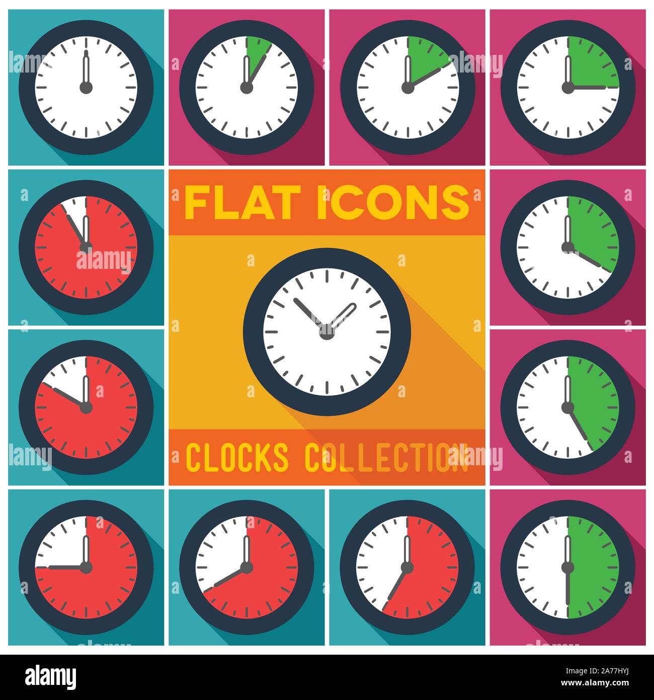 Set of clocks with 10 minutes interval Stock Vector Image & Art Alamy