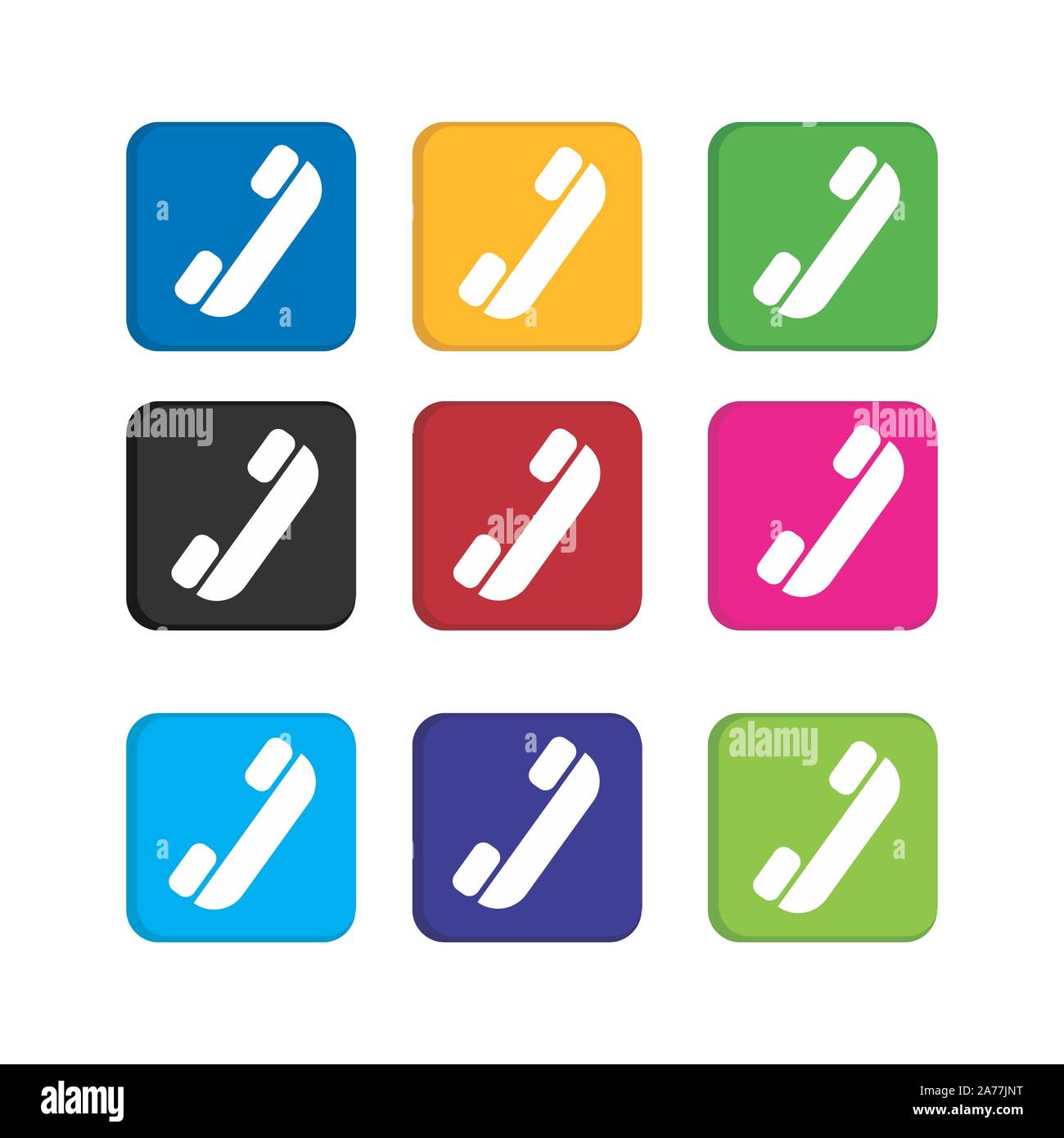 set colorful call phone icon for smart phone application and web icon ...