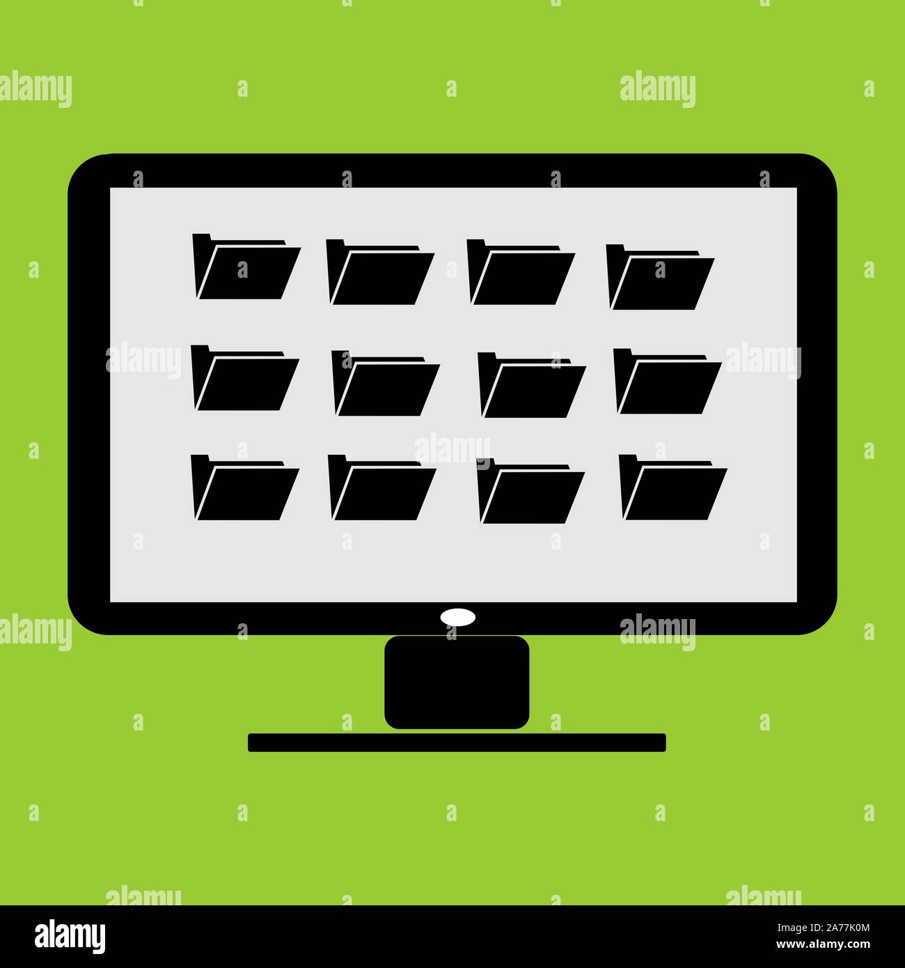 folder thumbnail in LC monitor PC computer vector illustration and icon Stock Photo