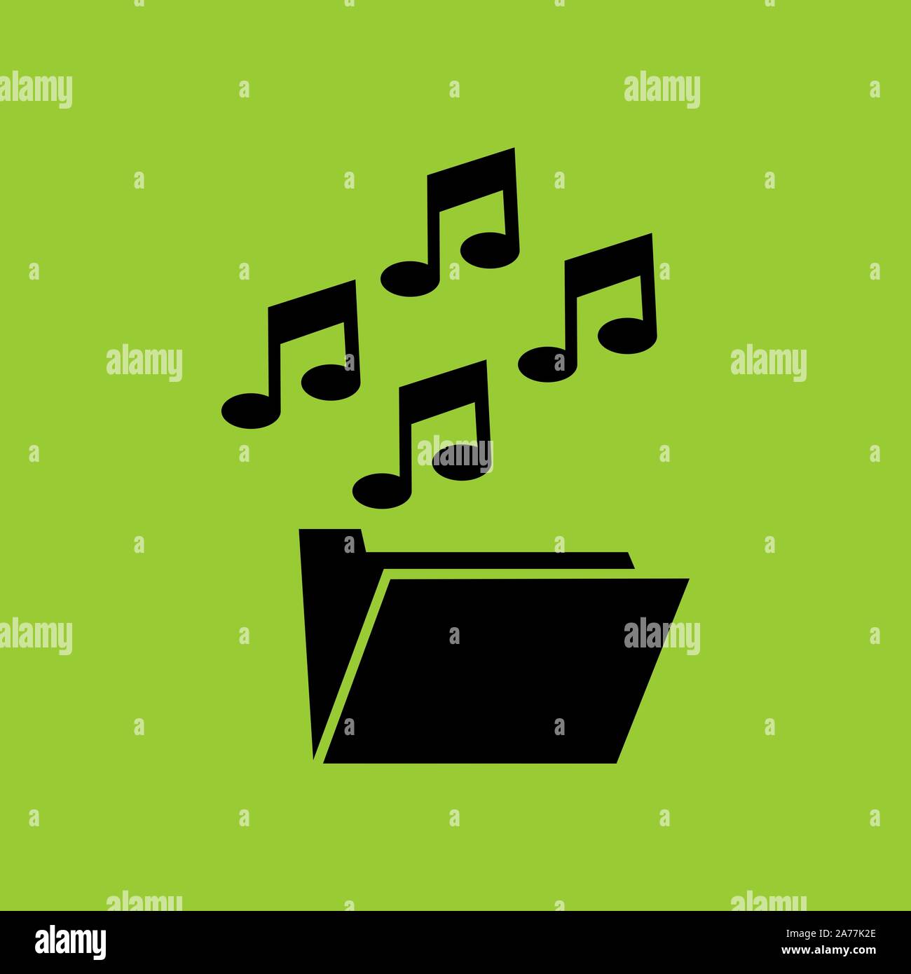 music and media folder thumbnail in LC monitor PC computer vector illustration and icon Stock Photo