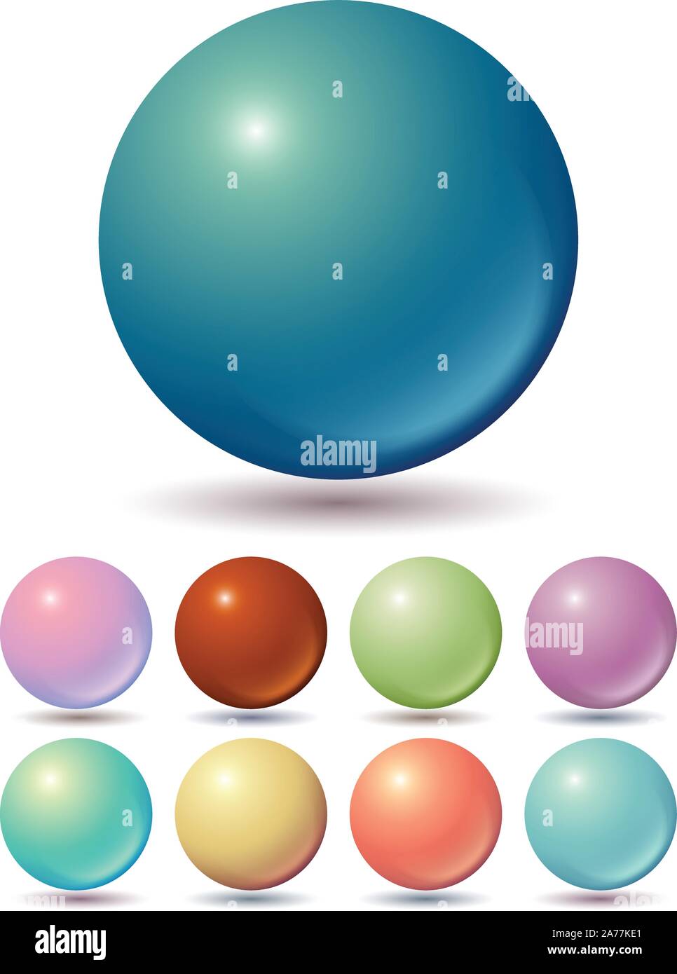 Set of muted color balls Stock Vector