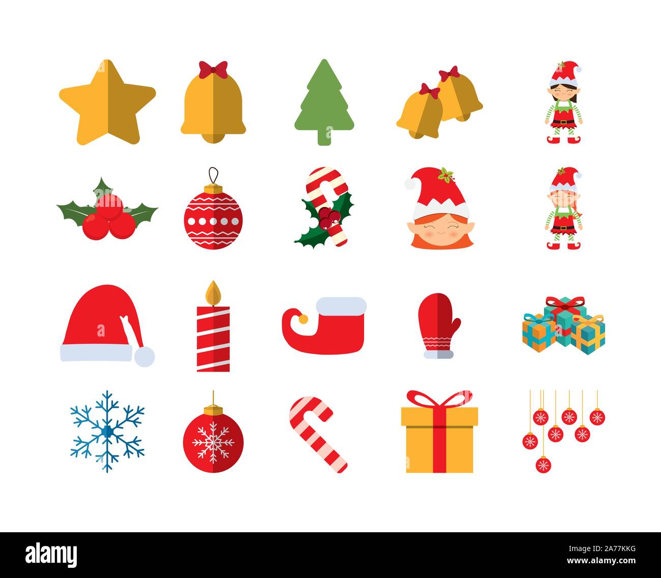 merry christmas icon set pack, High Quality variety symbols Vector