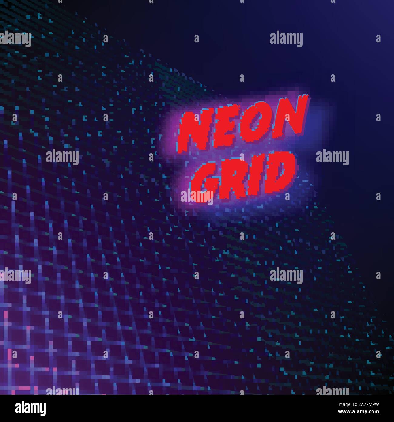 Bright neon grid lines glowing background with 80s style Stock Vector ...