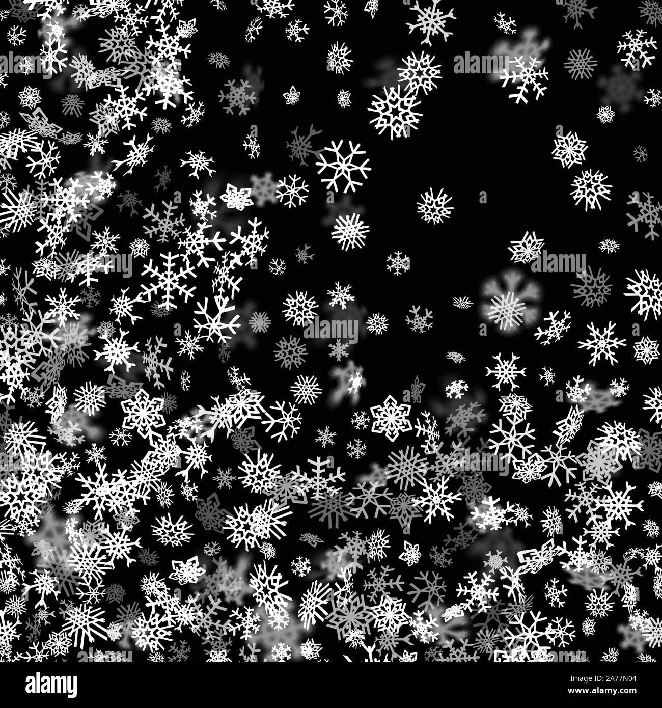 Snowfall background with snowflakes blurred in the dark Stock Vector ...