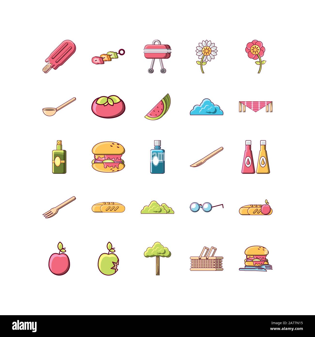 picnic icon set pack, High Quality variety symbols Vector illustration Stock Vector Image & Art