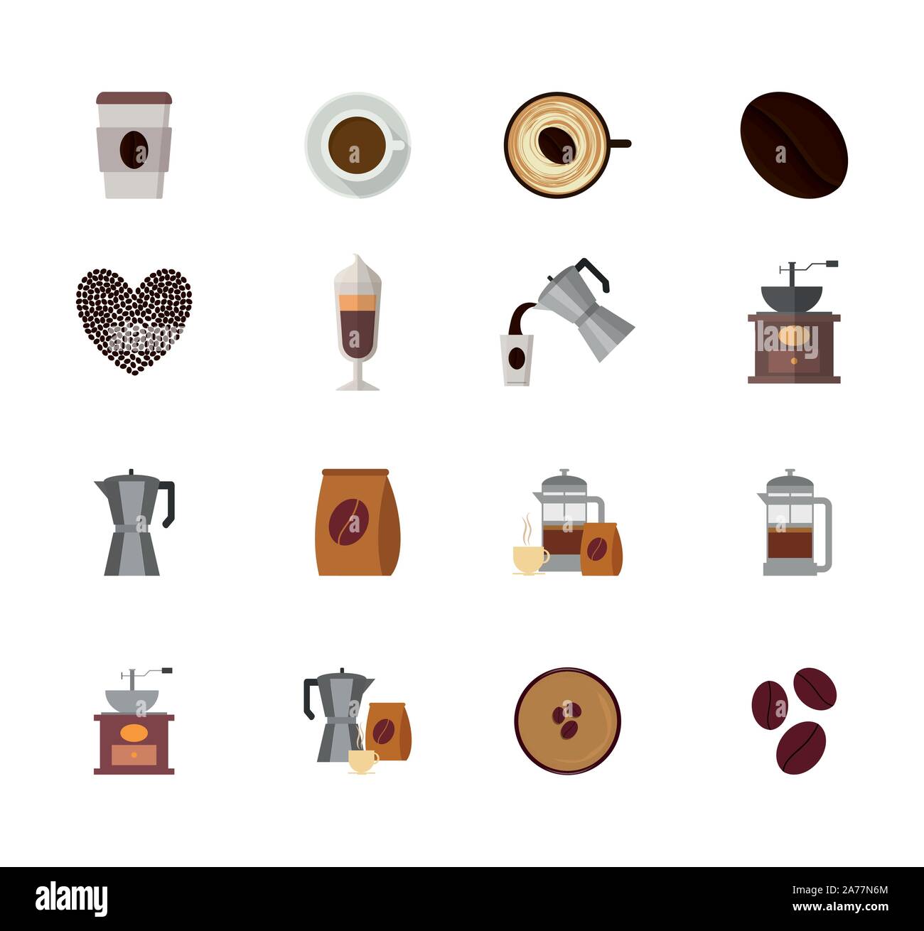 coffee icon set pack, High Quality variety symbols Vector illustration ...