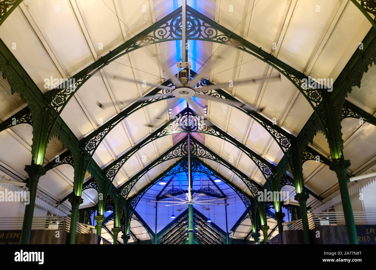 Singapore-21 MAR 2018: Singapore Lau Pa Sat food center internal roof Stock Photo