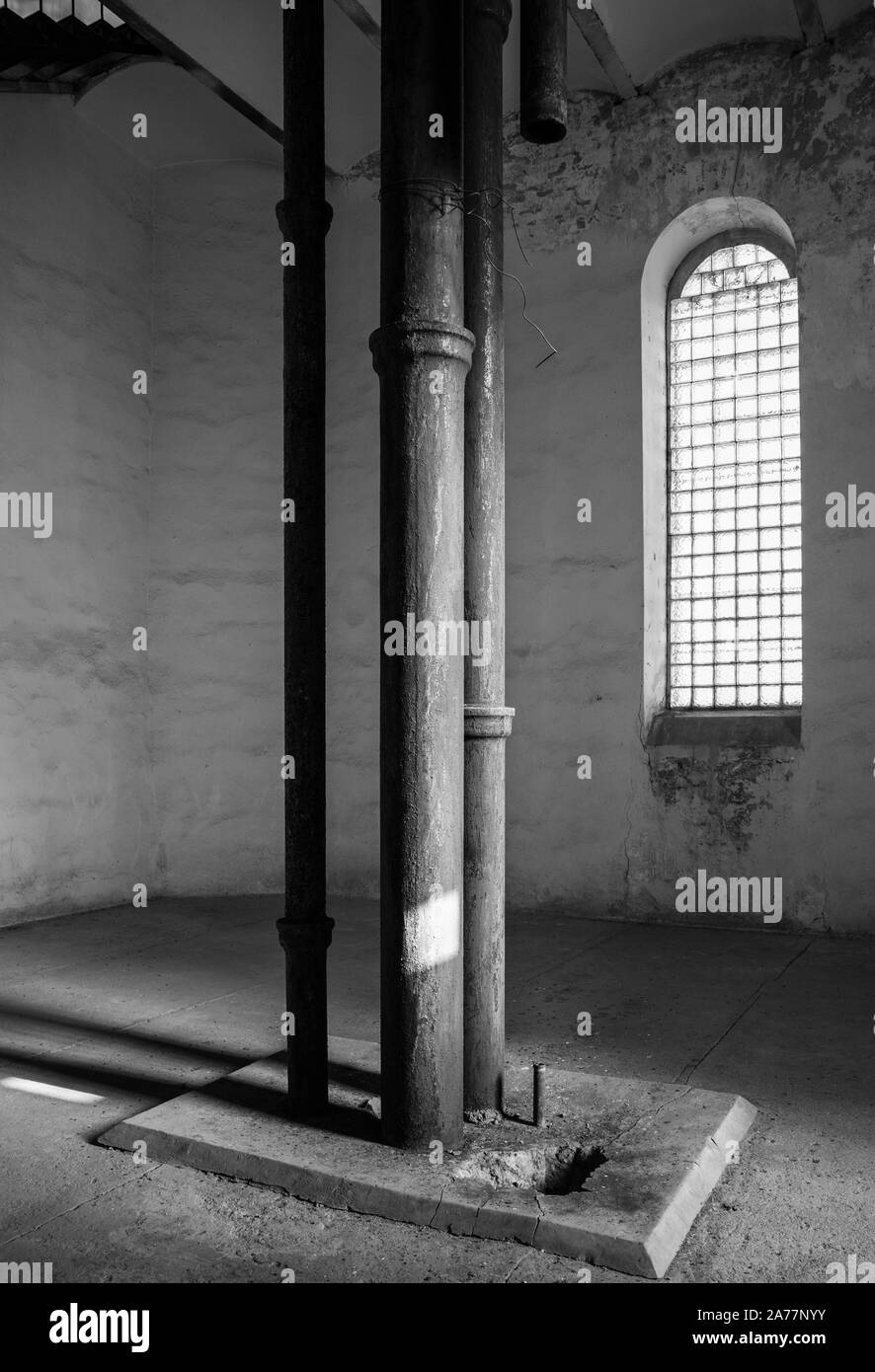 Inside of old water tower in Liepaja, Latvia. Stock Photo