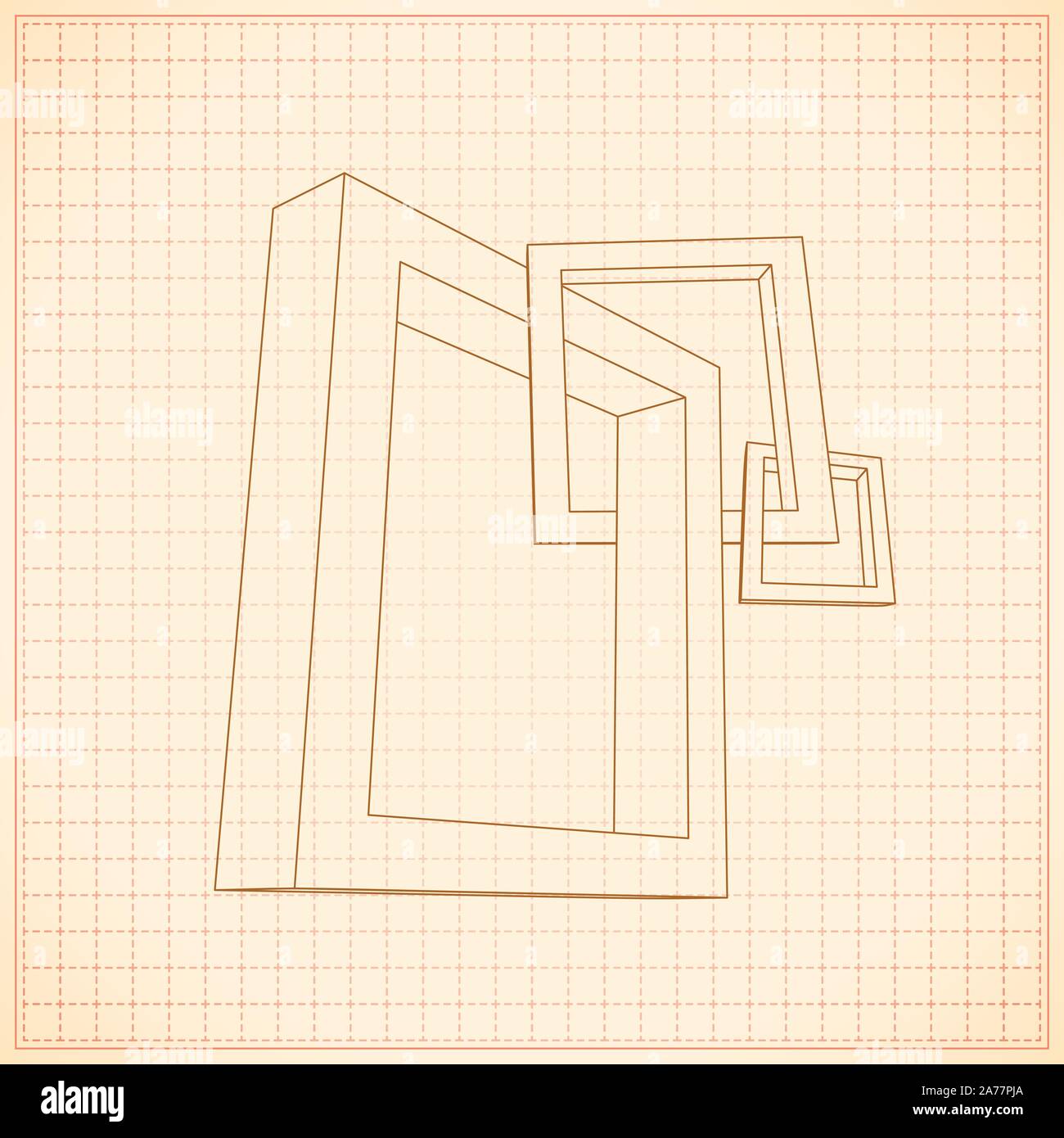 Three rectangular 3D frames blueprint Stock Vector Image & Art - Alamy