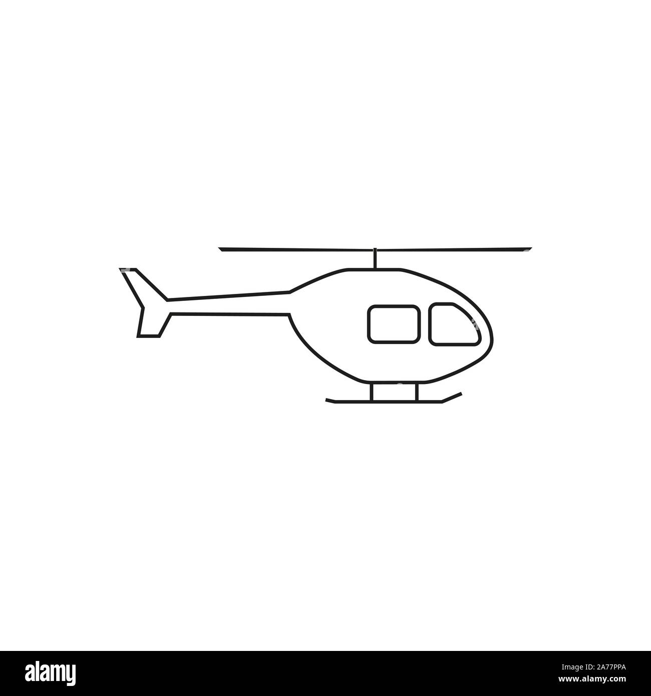 Helicopter, chopper icon. Vector illustration, flat design. Stock Vector
