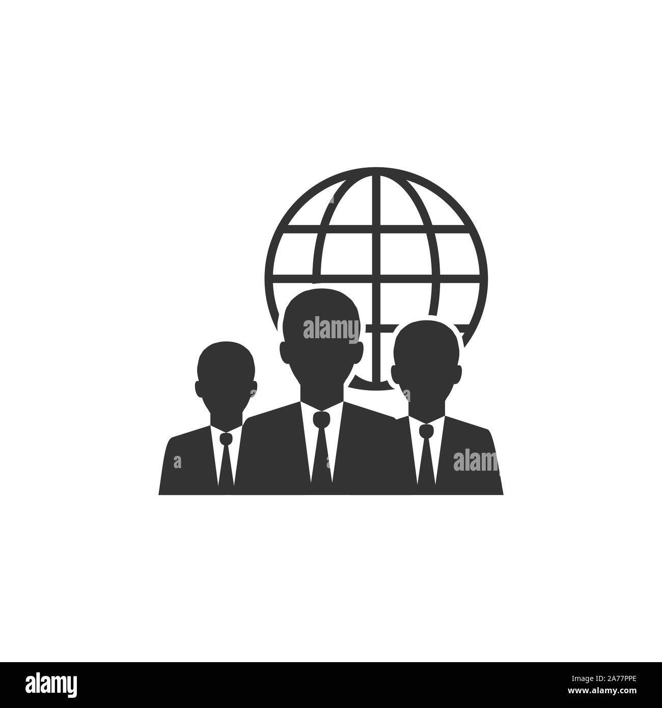 Global user, businessman icon. Vector illustration, flat design Stock Vector