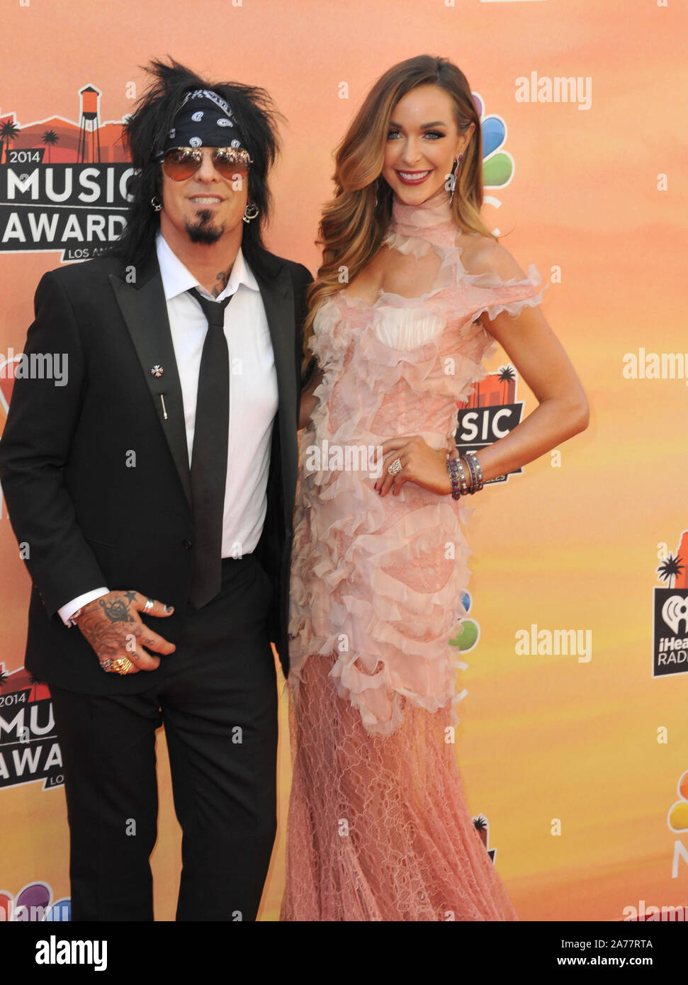 LOS ANGELES, CA - MAY 1, 2014: Nikki Sixx & Courtney Bingham at the