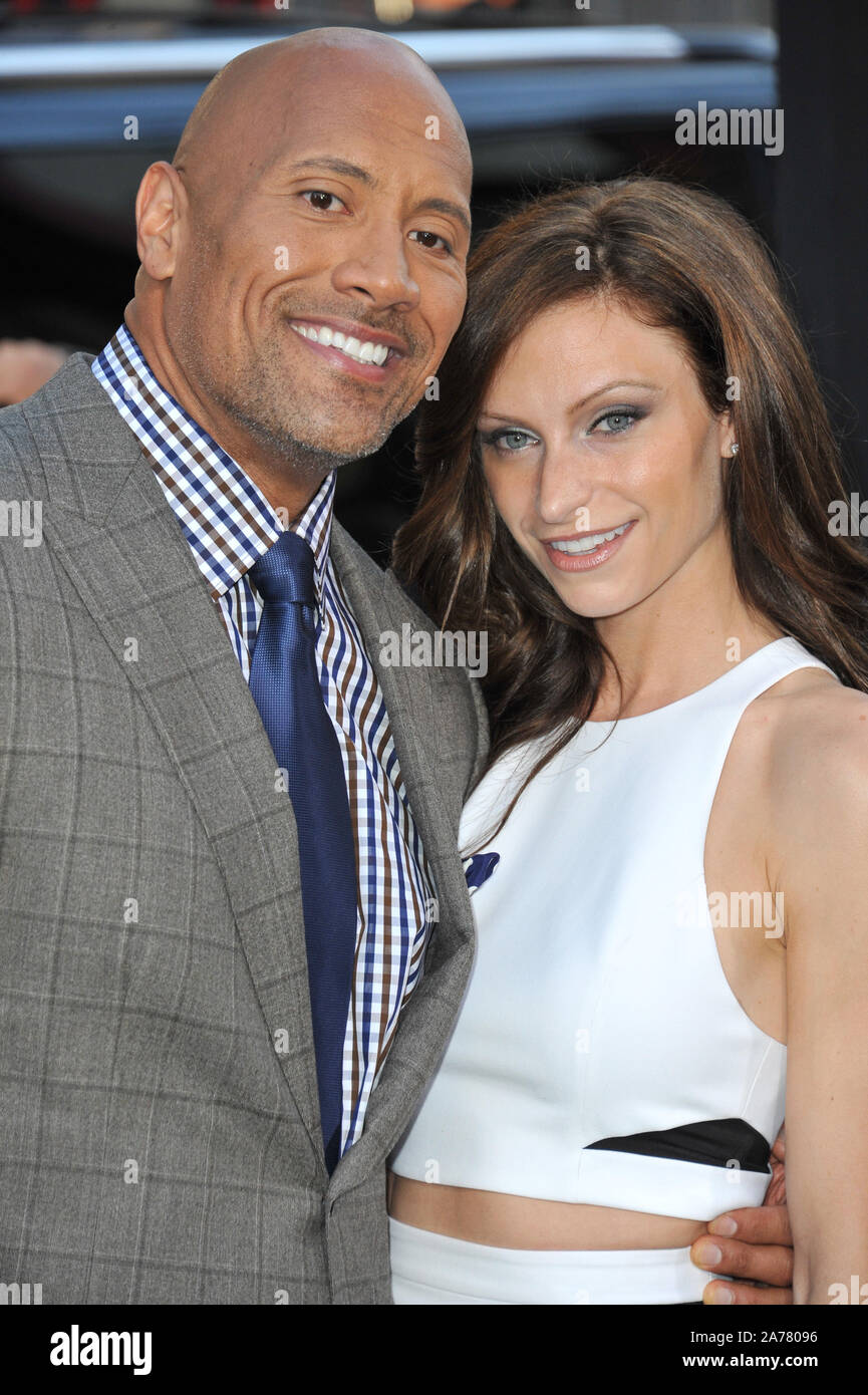 LOS ANGELES, CA - JULY 23, 2014: Dwayne Johnson & girlfriend Lauren