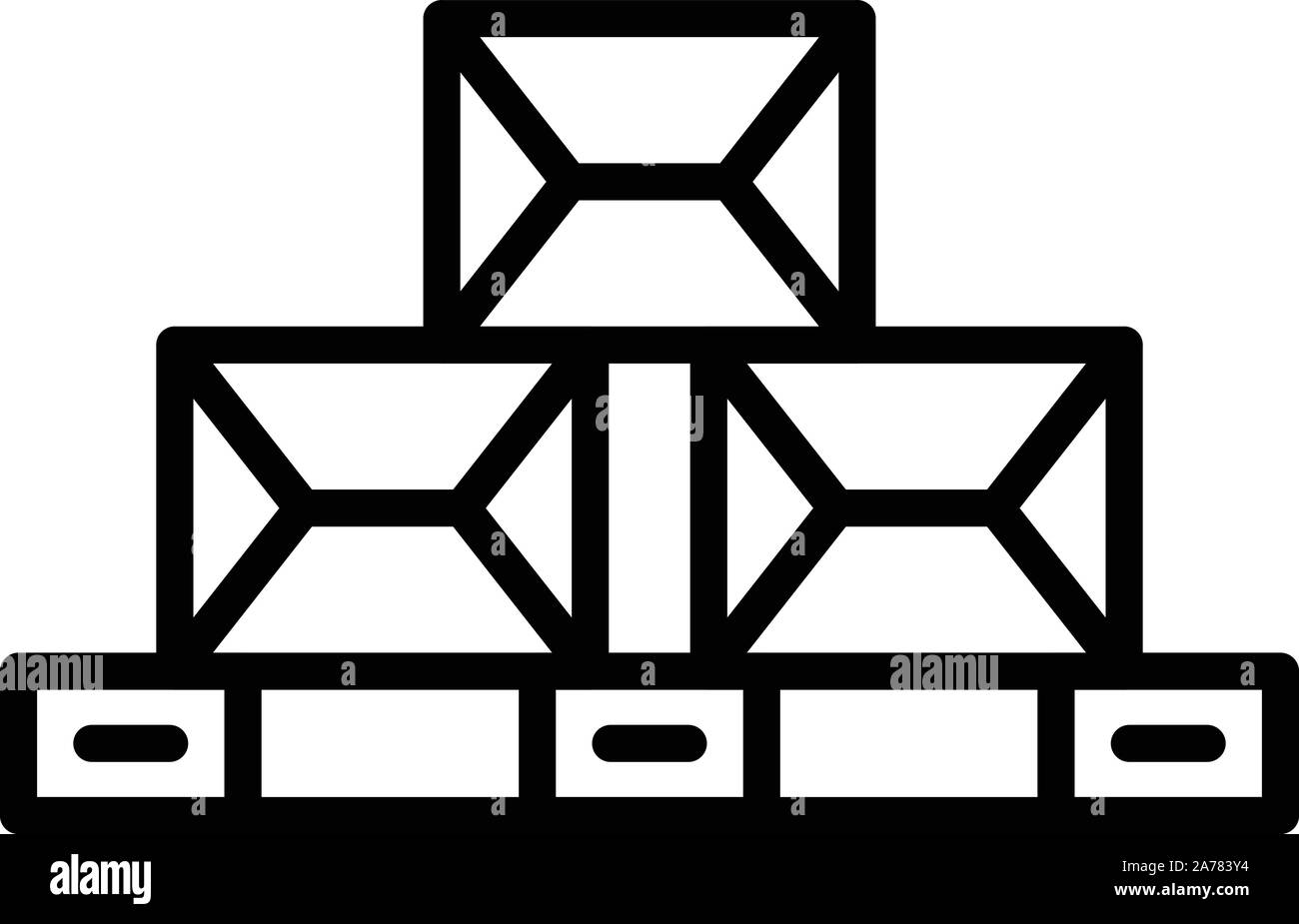 Boxes on pallet icon, outline style Stock Vector