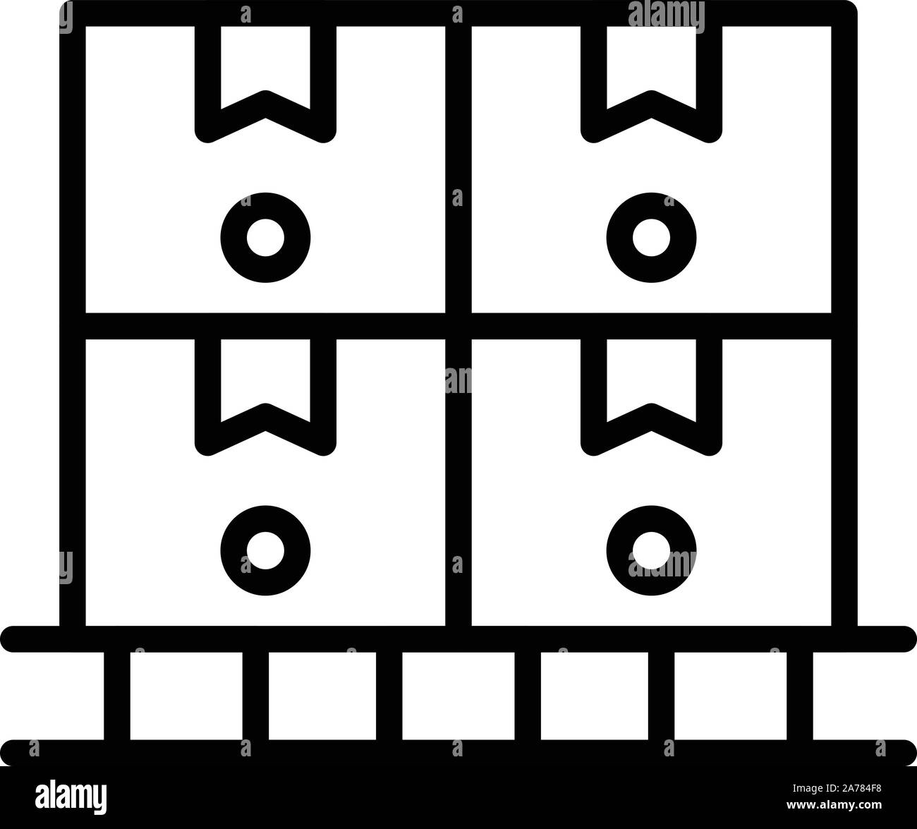 Logistic parcel on pallet icon, outline style Stock Vector Image & Art ...