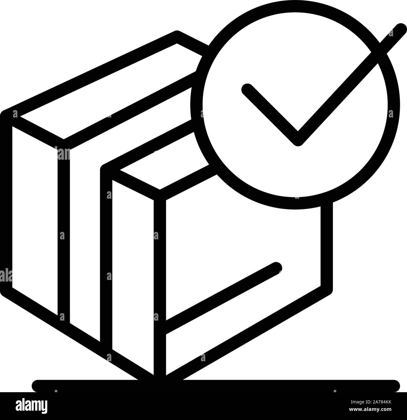 Checked carton box icon, outline style Stock Vector Image & Art - Alamy