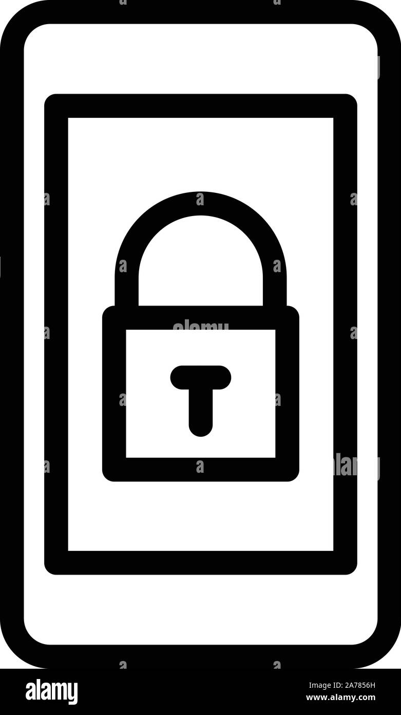 Locked smartphone icon, outline style Stock Vector Image & Art - Alamy