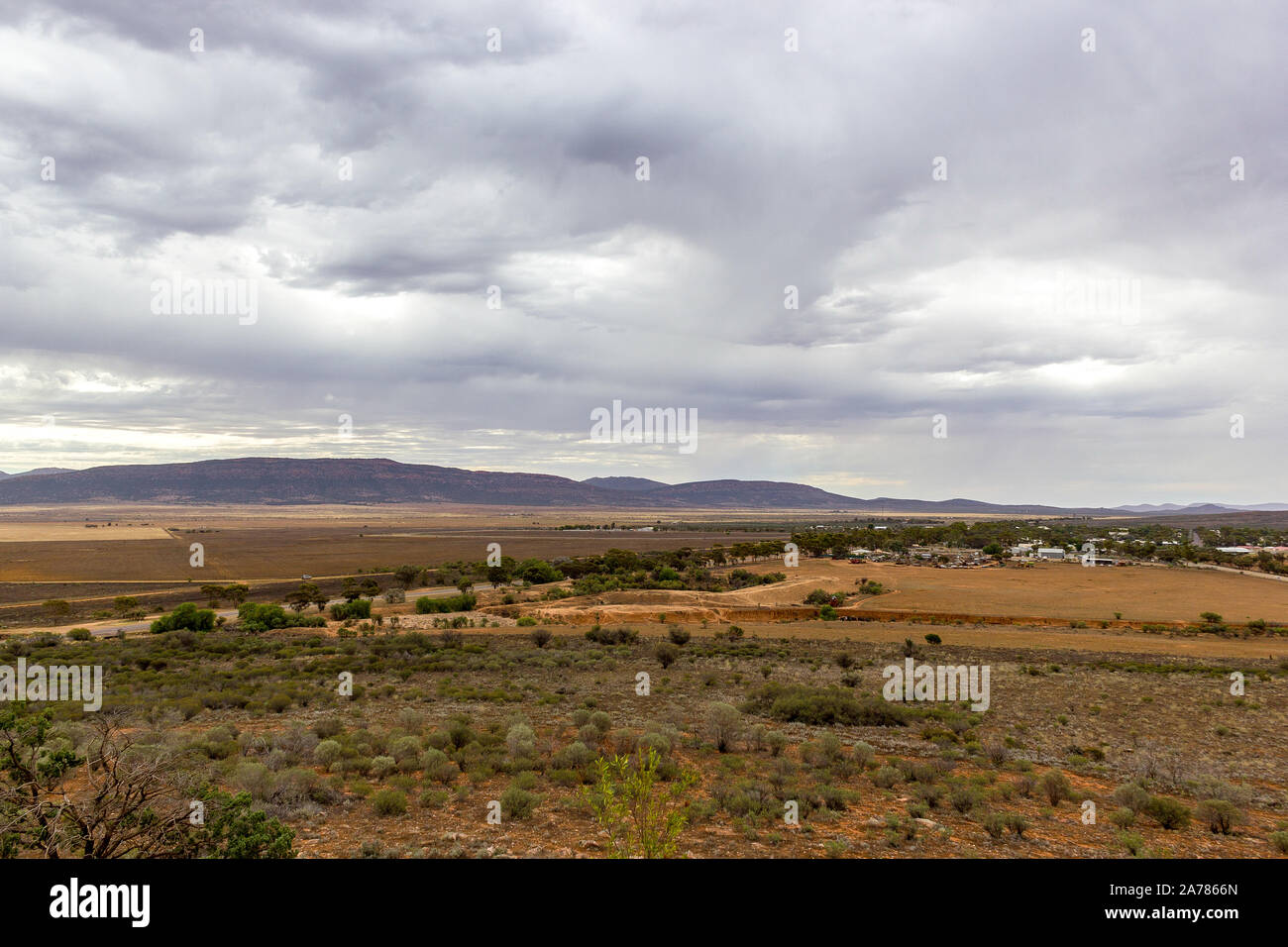 Outback road to Port Augusta, South Australia, Flinders Range Stock
