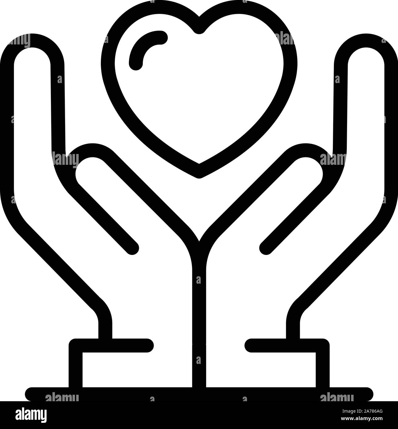 Hands keep heart icon, outline style Stock Vector Image & Art - Alamy