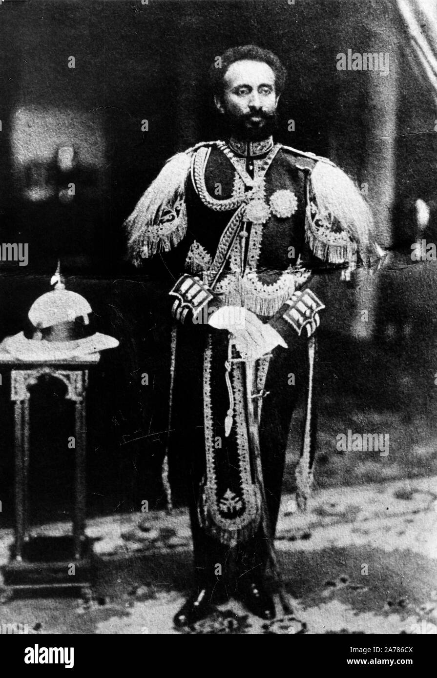 the negus haile selassie in knight's clothes, ethiopia, 30s Stock Photo