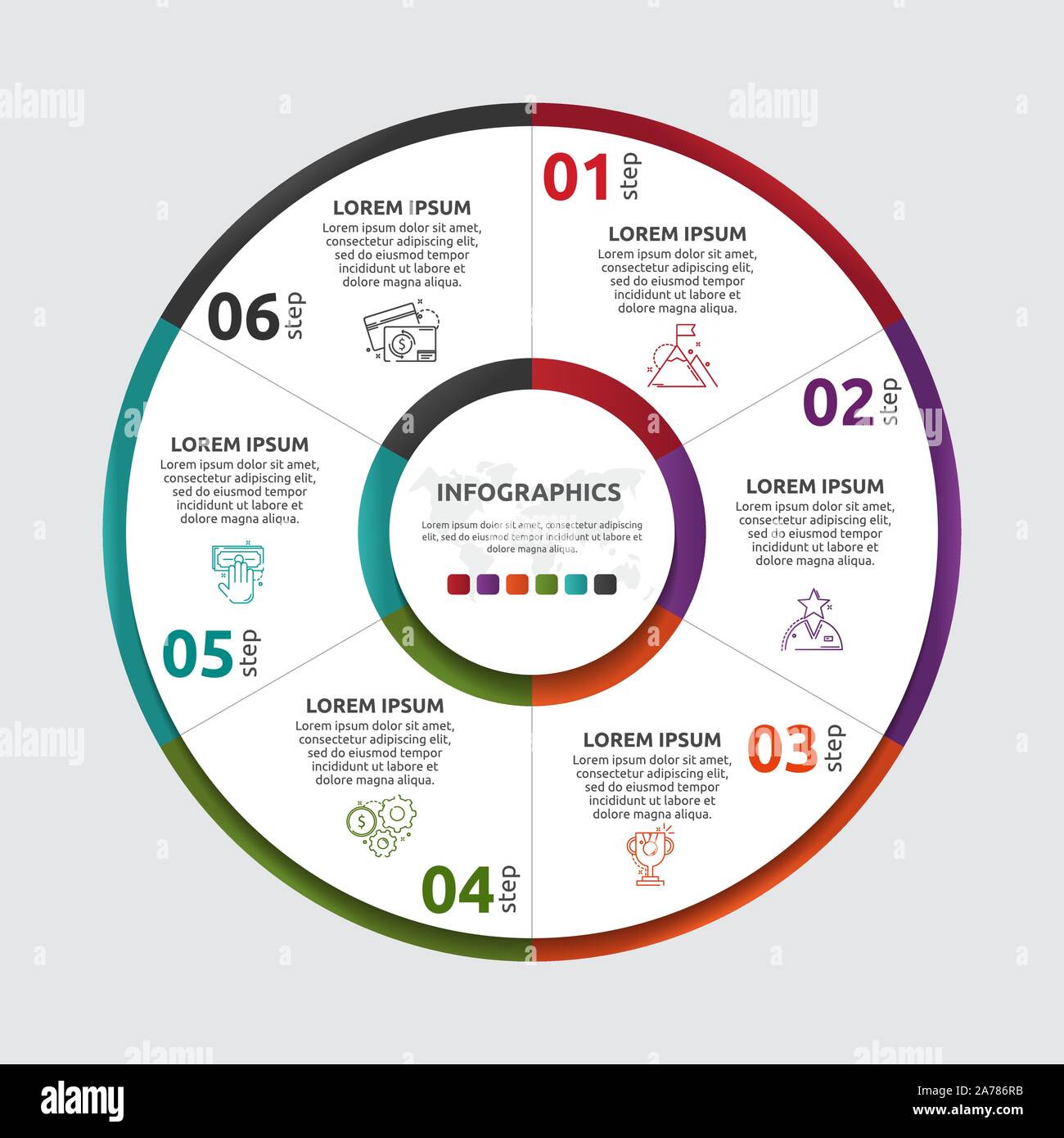 Vector flat template circle and sector infographics. Business concept ...