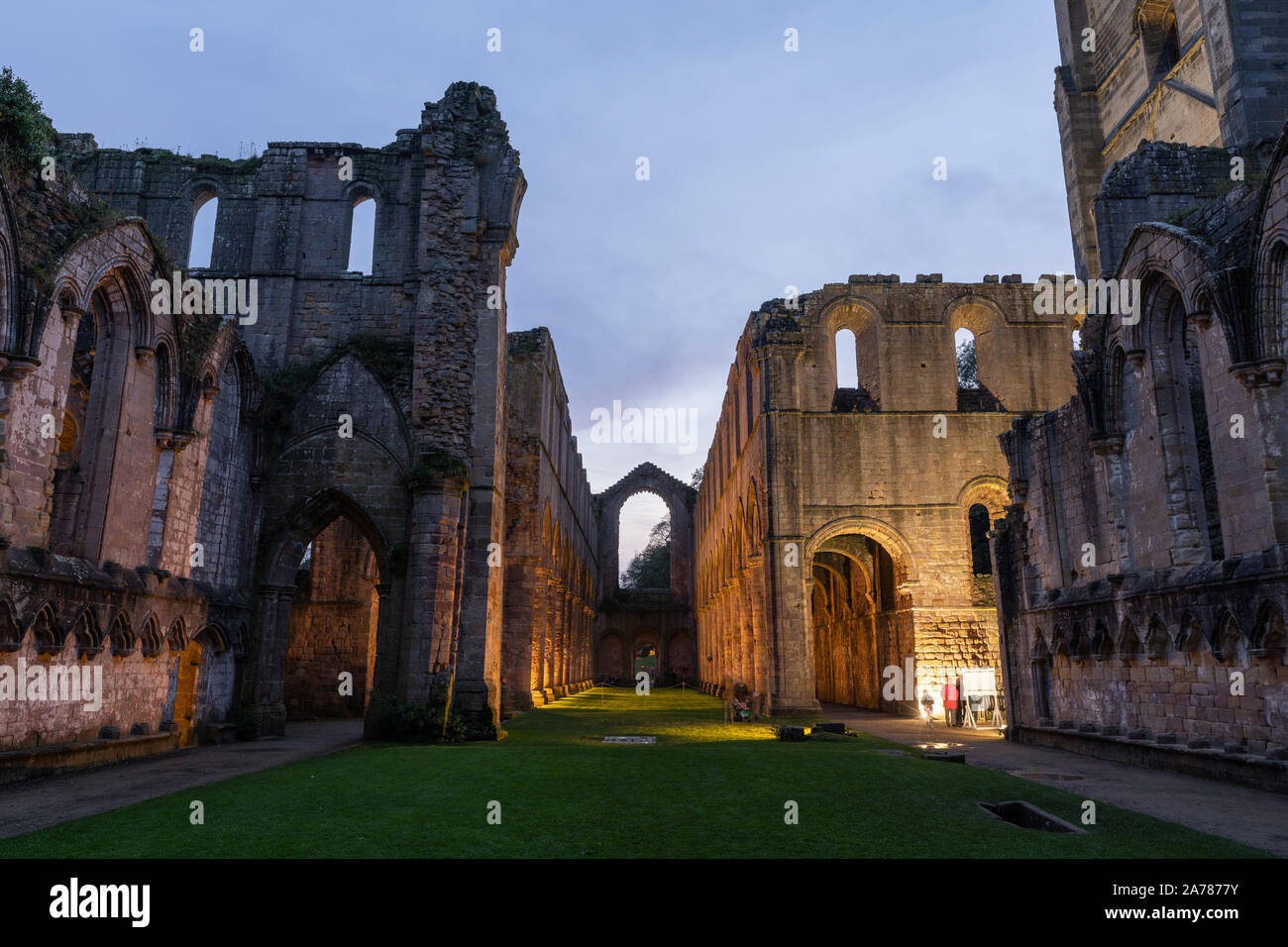 Magnificent Fountains Abbey in North Yorkshire Stock Photo