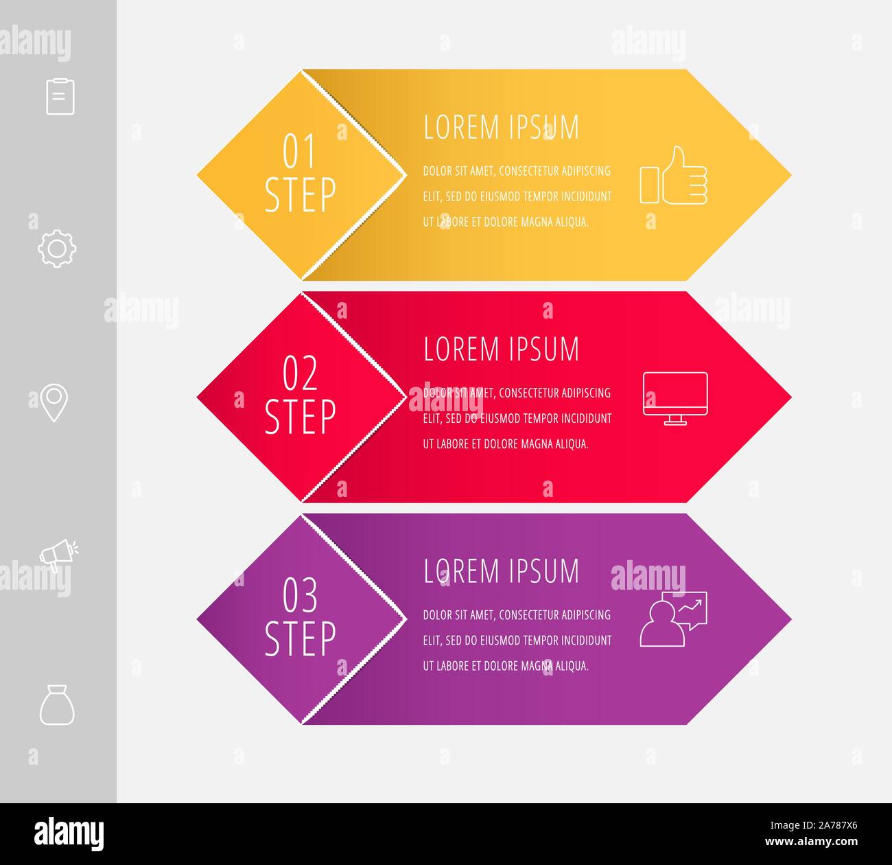 Vector infographic flat template. Rhombus with label for three diagrams ...