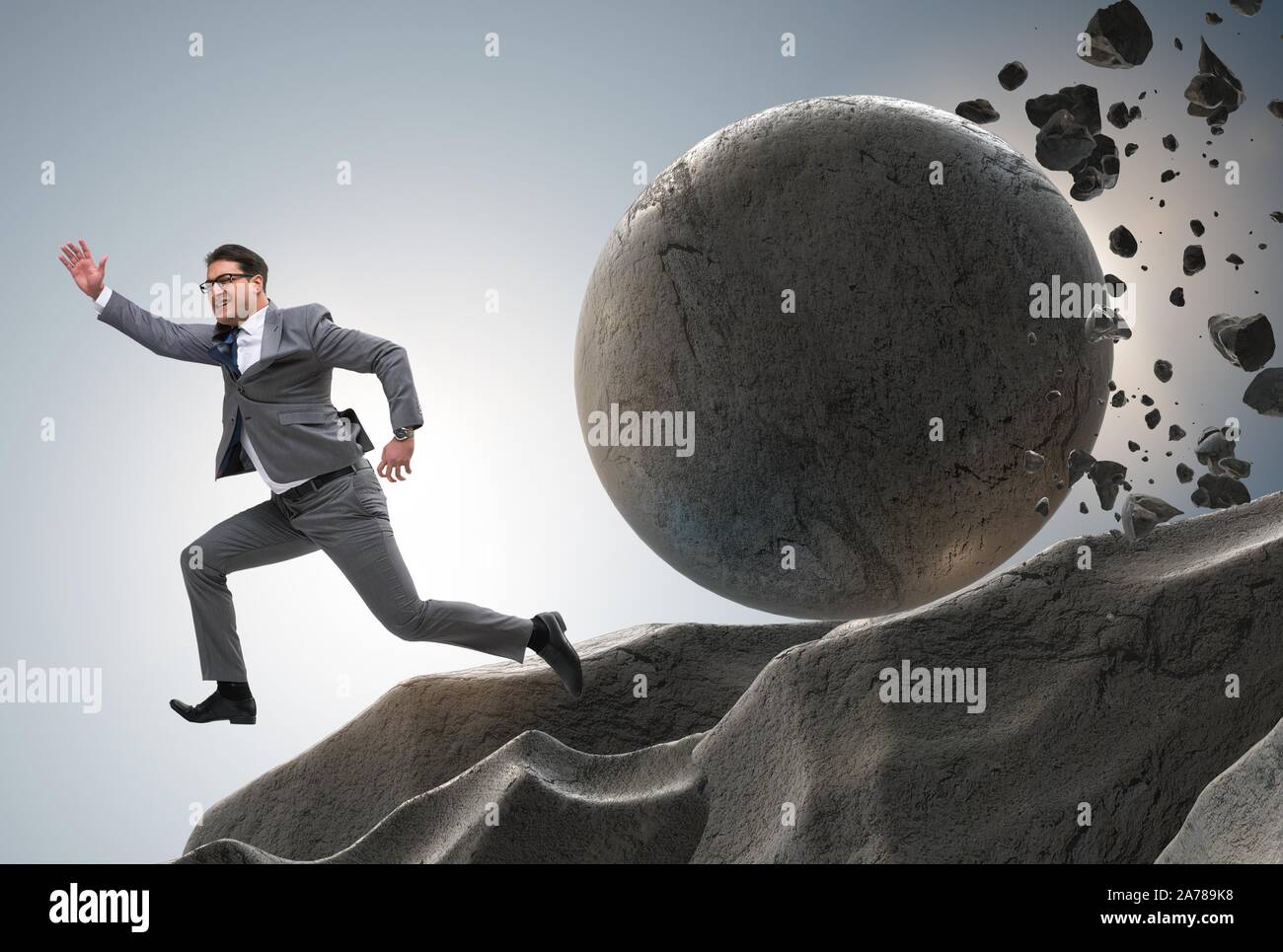 Businessman falling down mountain hi-res stock photography and images ...