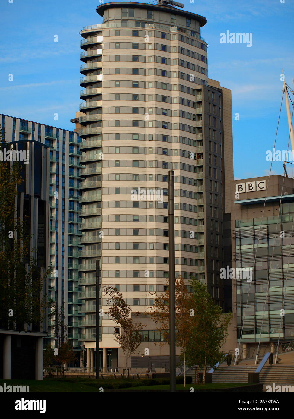 Tower building, Media city, salford quays, manchester. Stock Photo