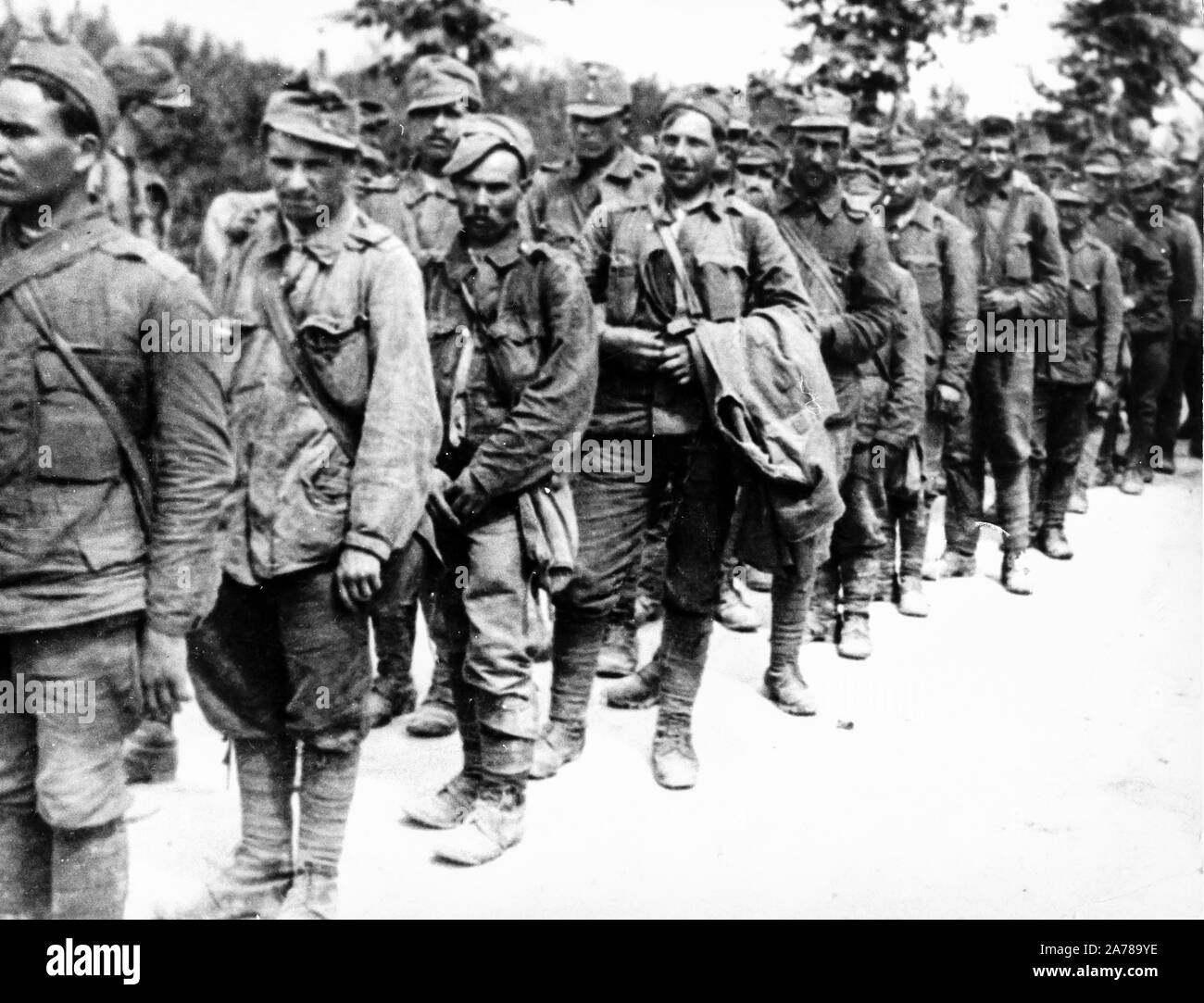 Austrian prisoners, World War I, 1918 Stock Photo
