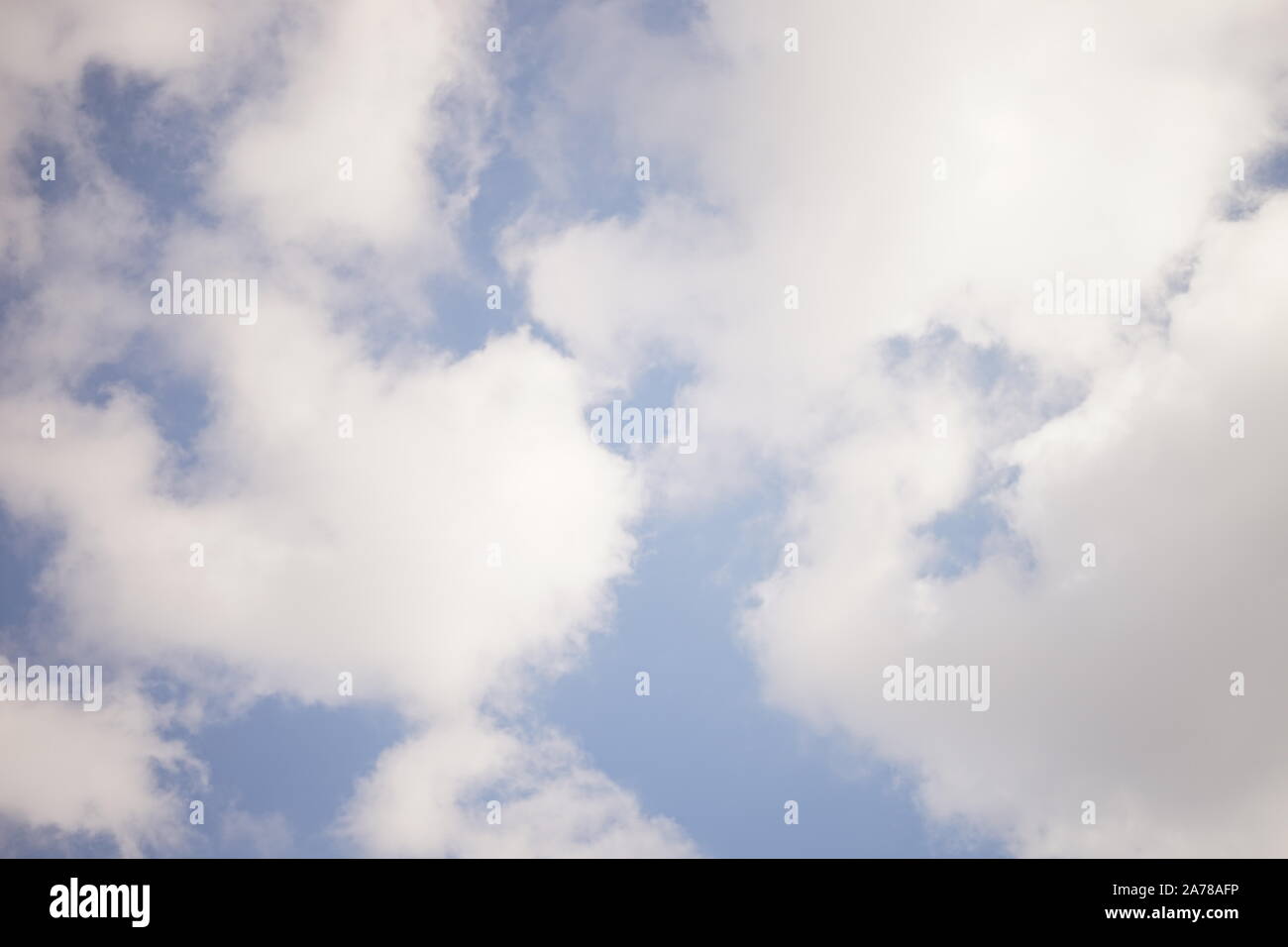 Blue sky with white clouds, natural heaven background Stock Photo