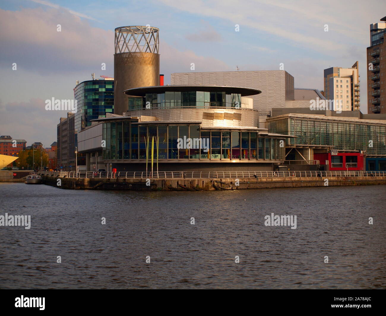 The quays theatre, salford quays, media city, walford, Manchester. Stock Photo