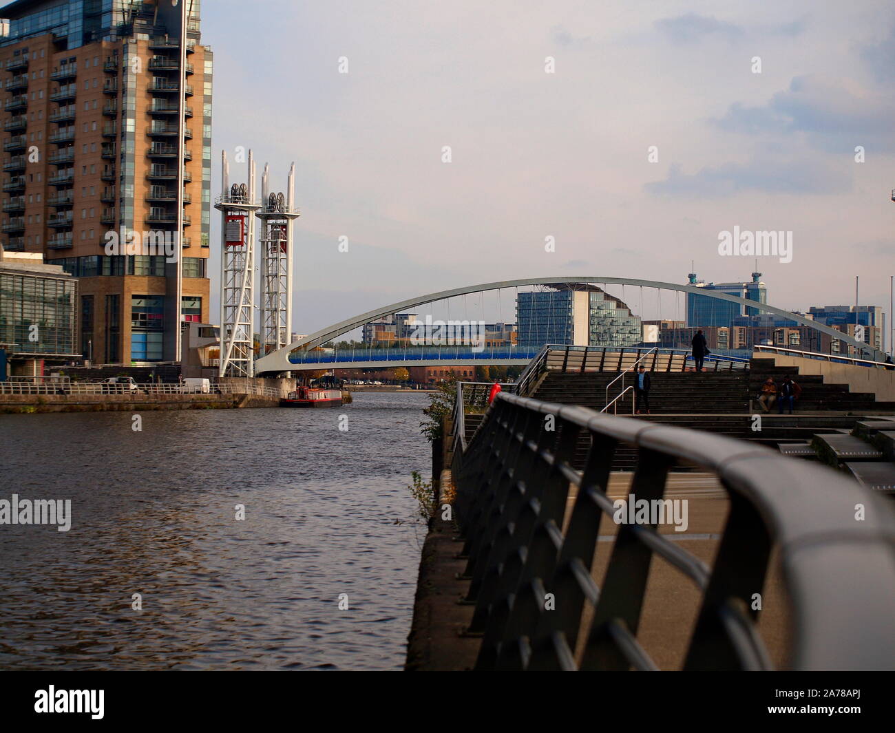 Salford docks, media city, salford, Manchester. Stock Photo