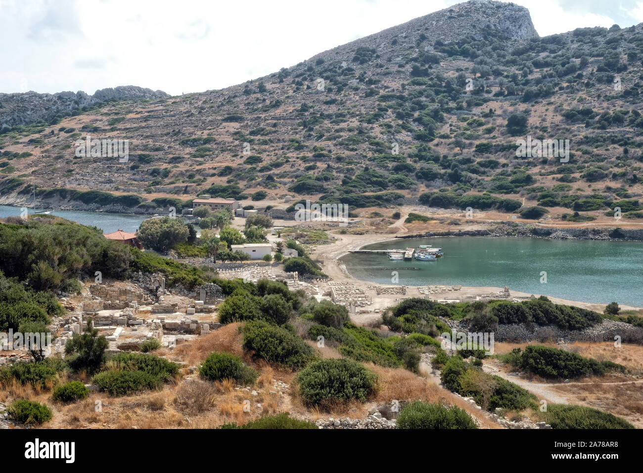Knidos or Cnidus is one of the major ancient cities in the southwest part of Turkey, located near Datca town, Mugla. Stock Photo