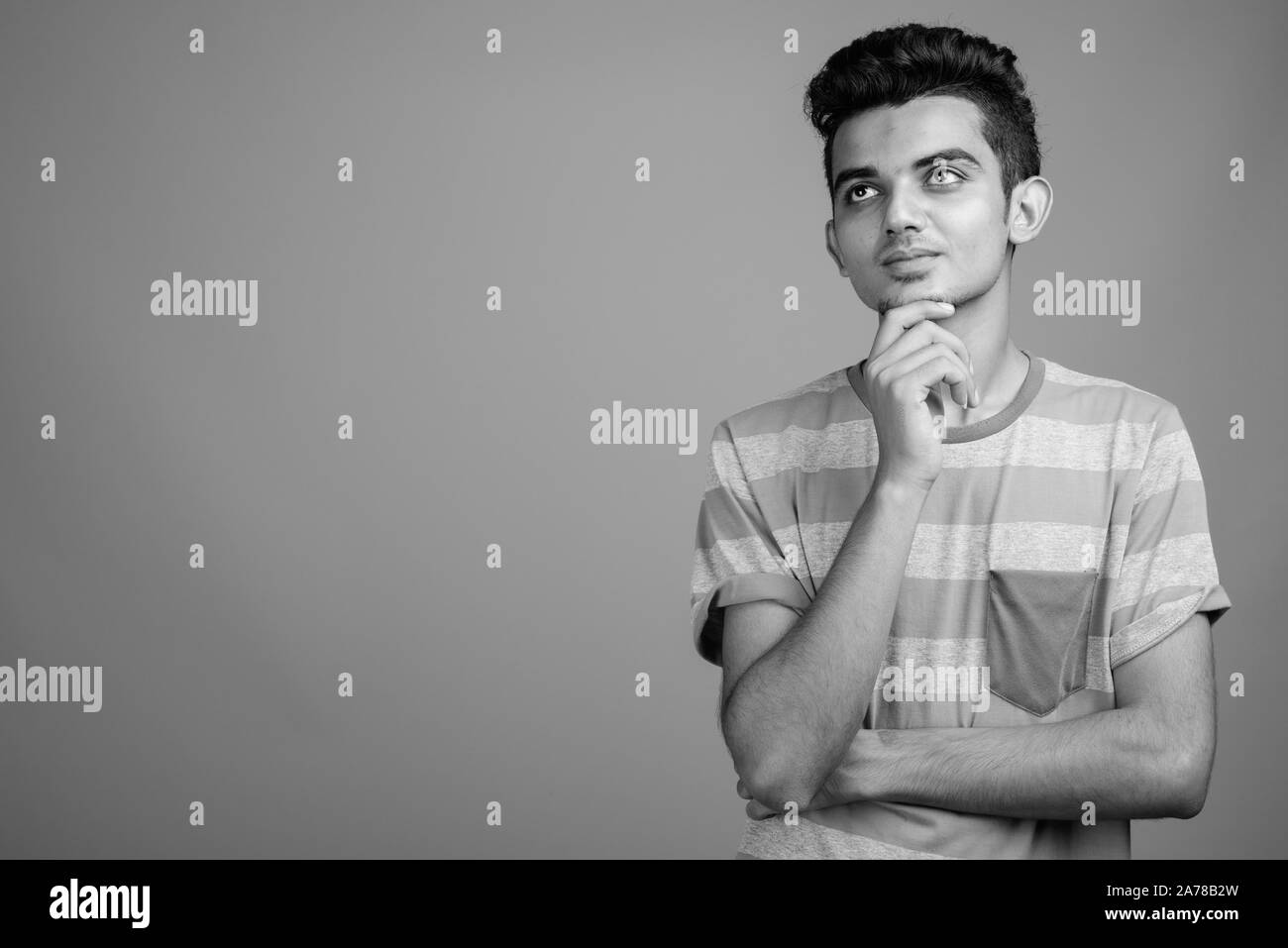 Portrait of young Indian man in black and white Stock Photo - Alamy