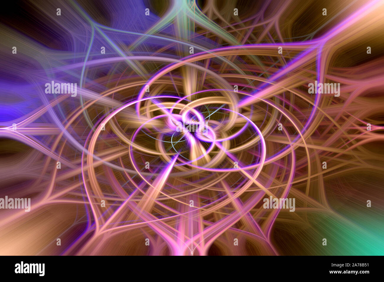 Abstract illustration very colorful palette of curled lines that flow together in a nice way Stock Photo