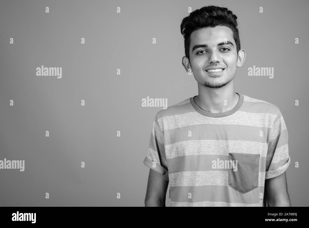 Portrait of young Indian man in black and white Stock Photo - Alamy
