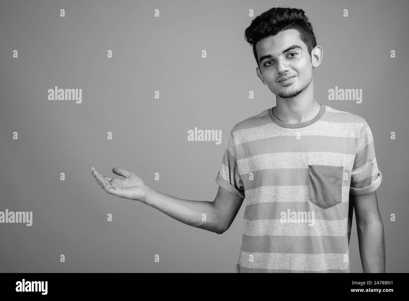 Portrait of young Indian man in black and white Stock Photo - Alamy