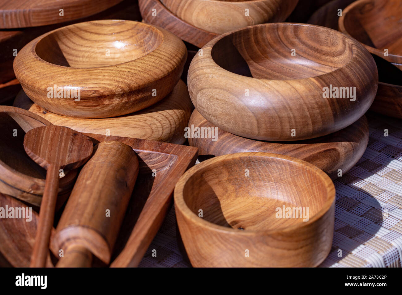 wooden utensils. natural wood kitchen utensils - plates and supplies