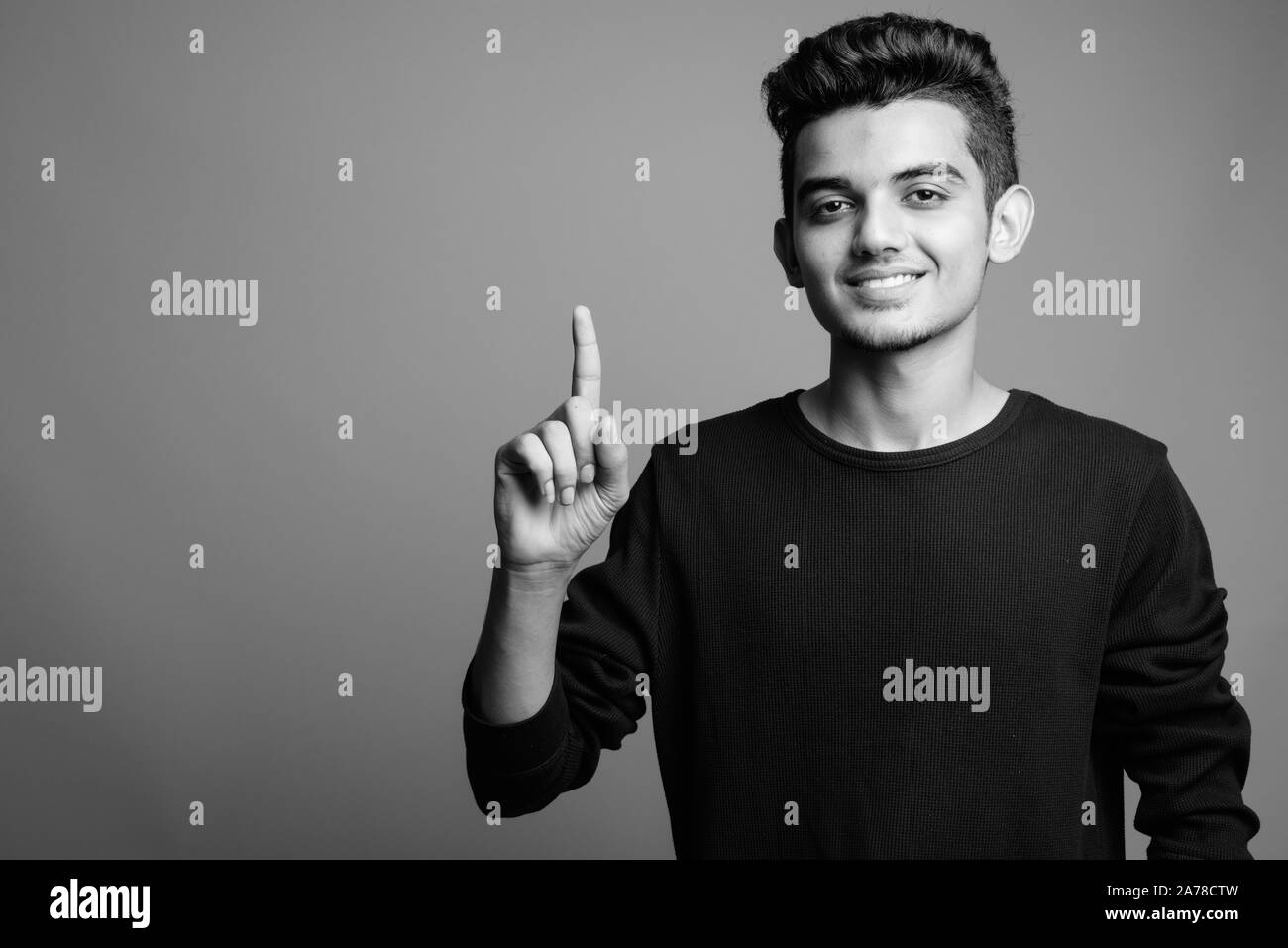 Portrait of young Indian man in black and white Stock Photo - Alamy