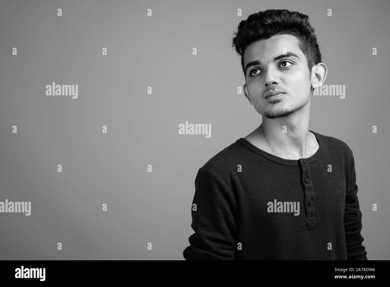 Portrait of young Indian man in black and white Stock Photo - Alamy