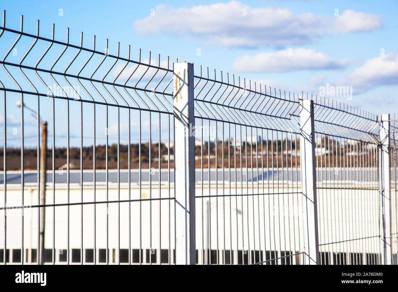 grating wire industrial fence panels, pvc metal fence panel Stock Photo Alamy