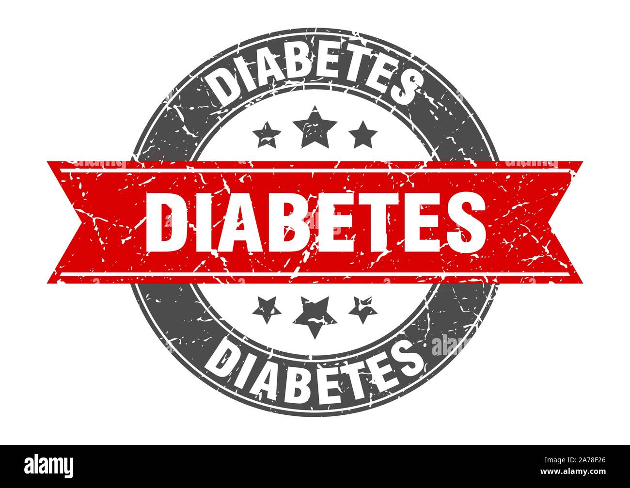 diabetes round stamp with red ribbon. diabetes Stock Vector Image & Art