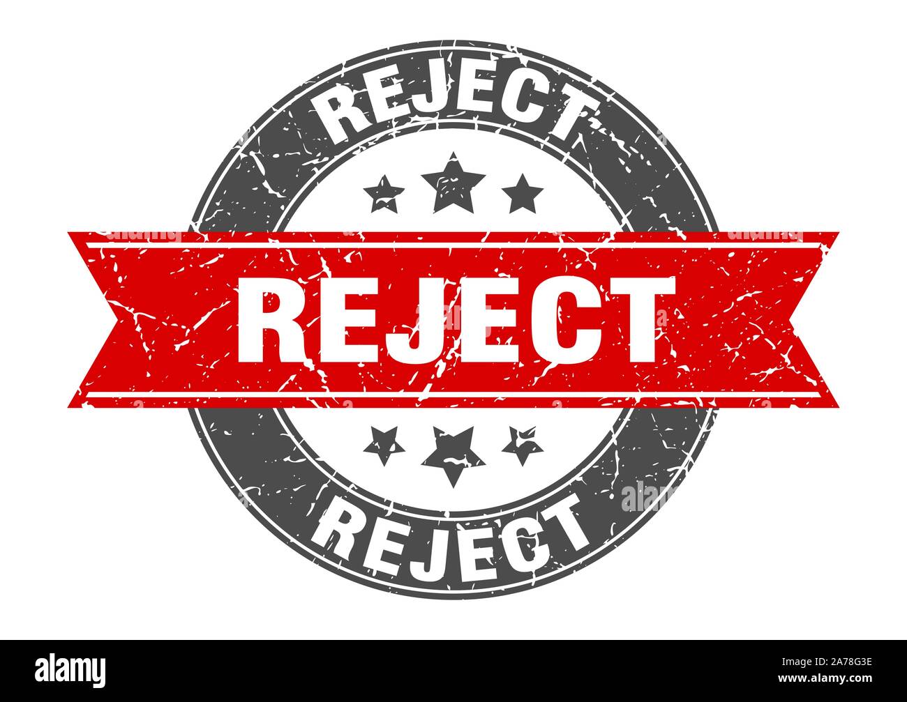 Red Reject Box Rejected ribbon round red hi-res stock photography and images - Alamy
