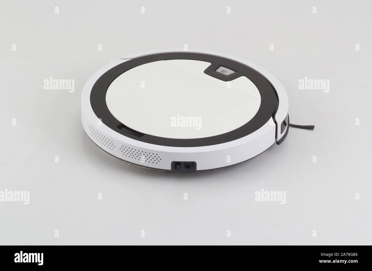 robot vacuum cleaner isolated on white background Stock Photo